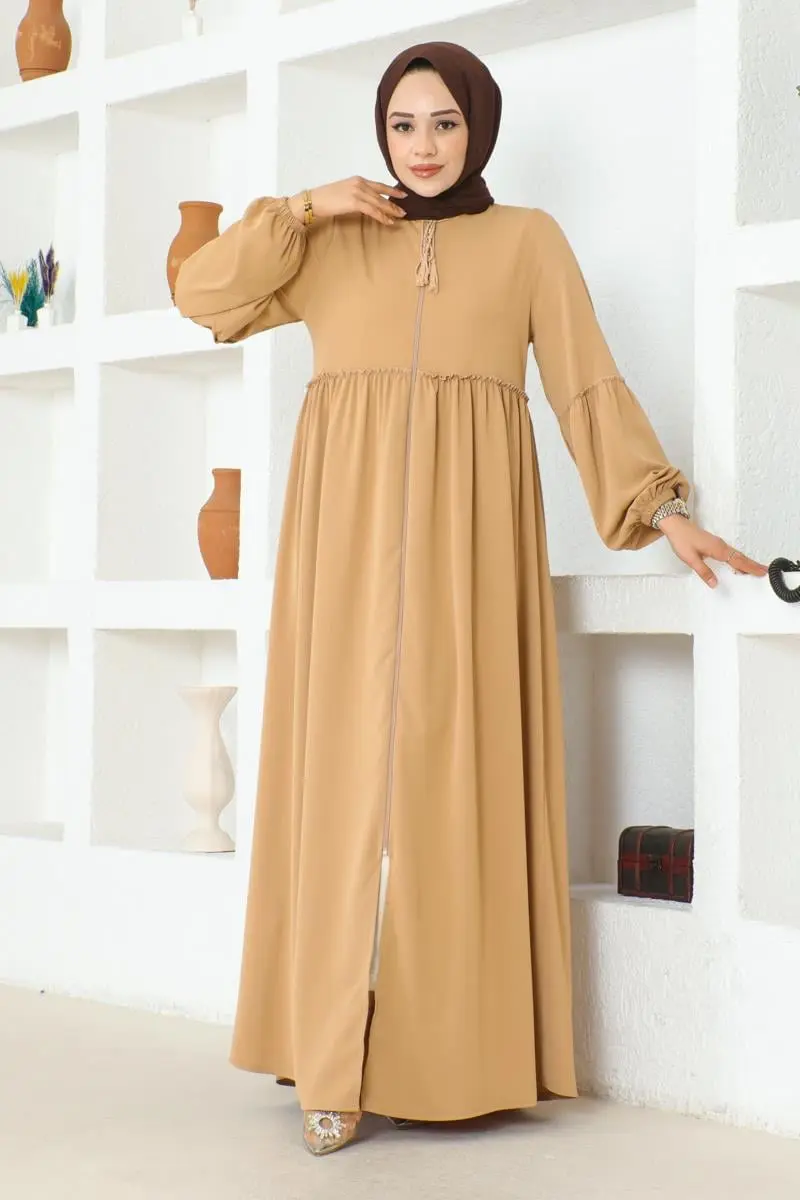 Jessica Crepe Abaya With Balloon Sleeves-detail