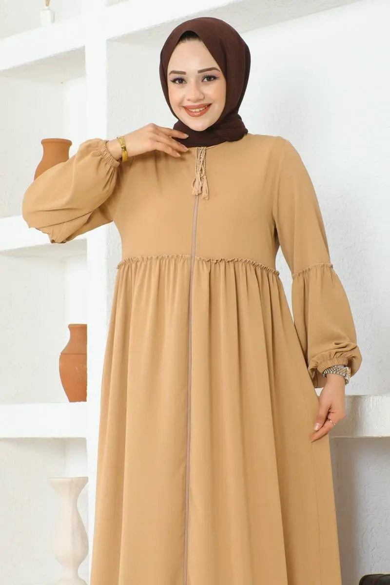 Jessica Crepe Abaya With Balloon Sleeves-detail