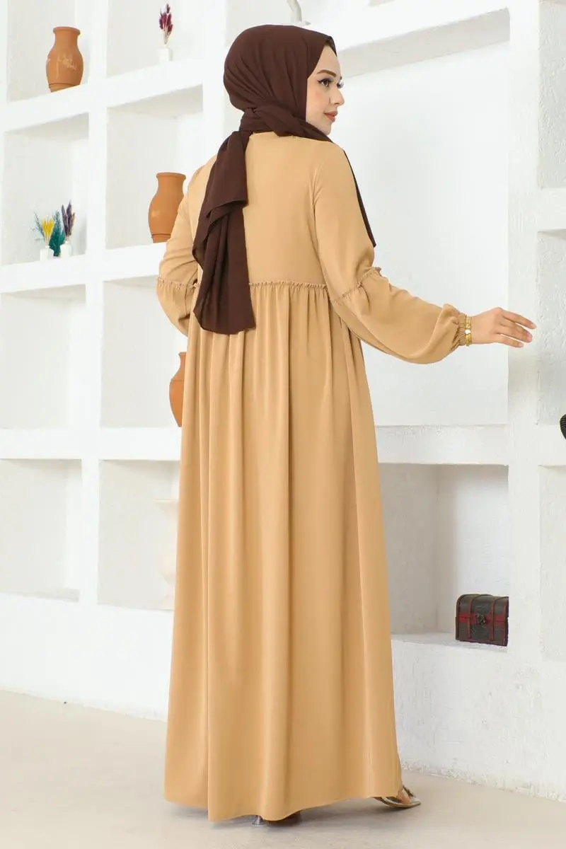 Jessica Crepe Abaya With Balloon Sleeves-detail