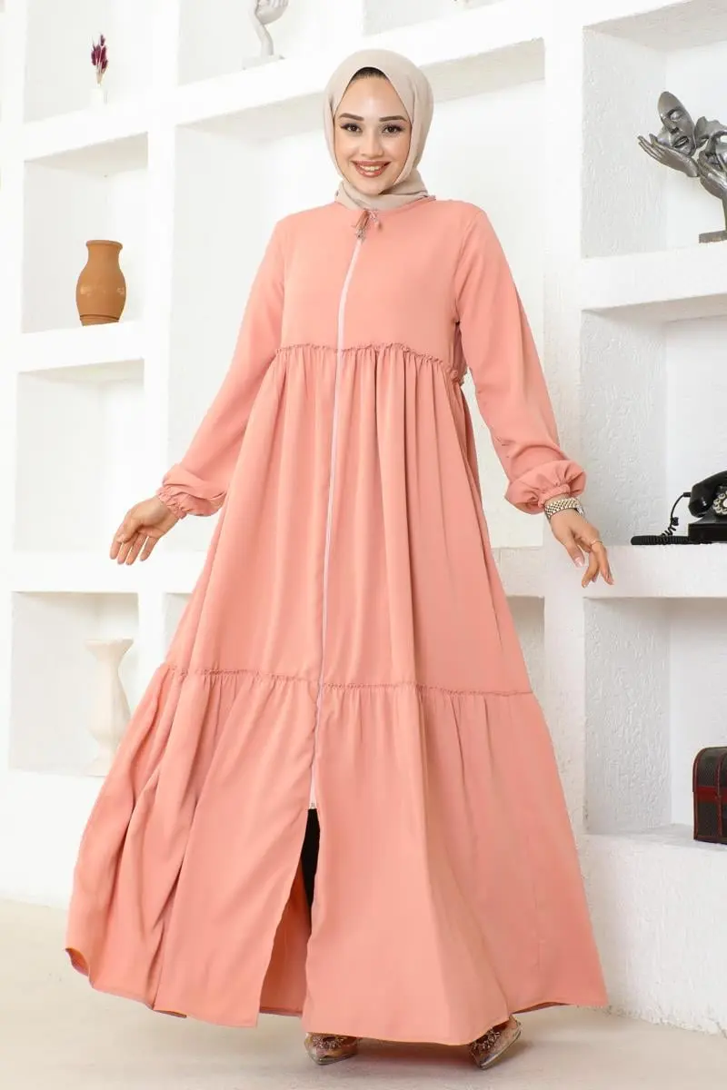 Jessica Crepe Abaya With Frilly Skirt-detail