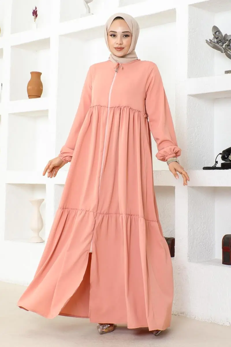 Jessica Crepe Abaya With Frilly Skirt-detail