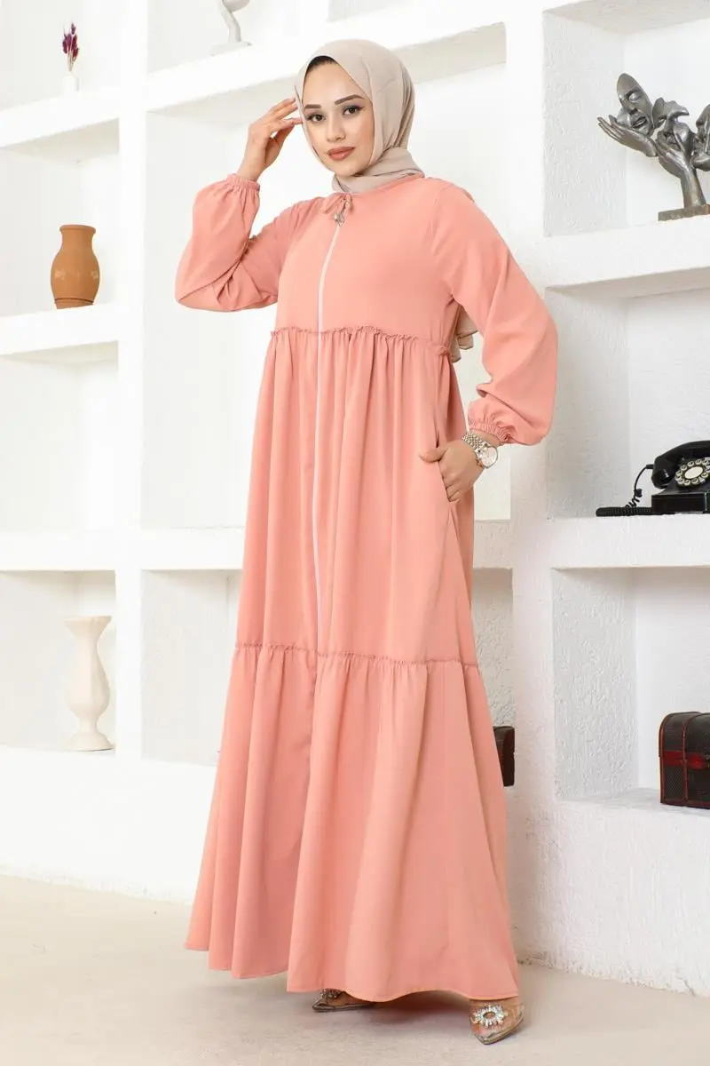 Jessica Crepe Abaya With Frilly Skirt-detail