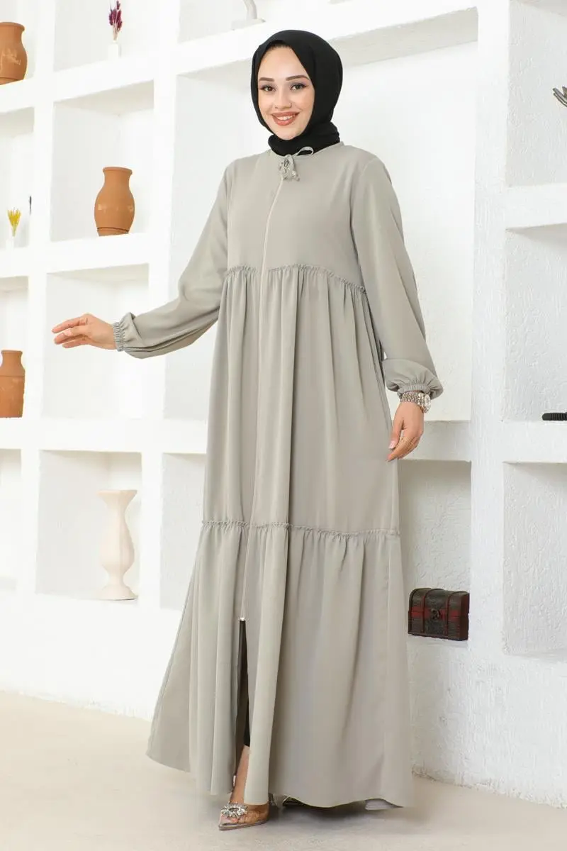 Jessica Crepe Abaya With Frilly Skirt-detail