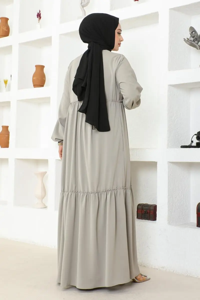 Jessica Crepe Abaya With Frilly Skirt-detail