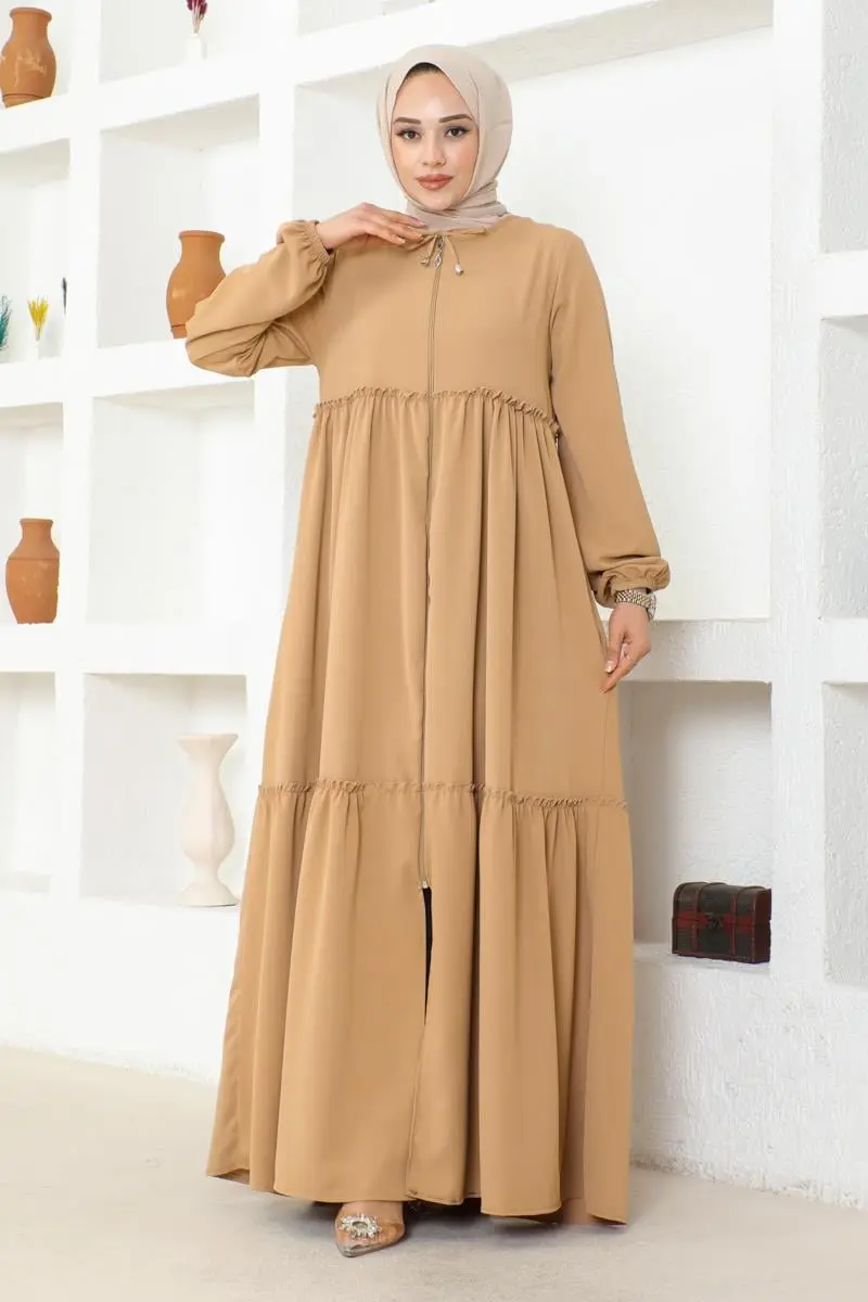 Jessica Crepe Abaya With Frilly Skirt-detail