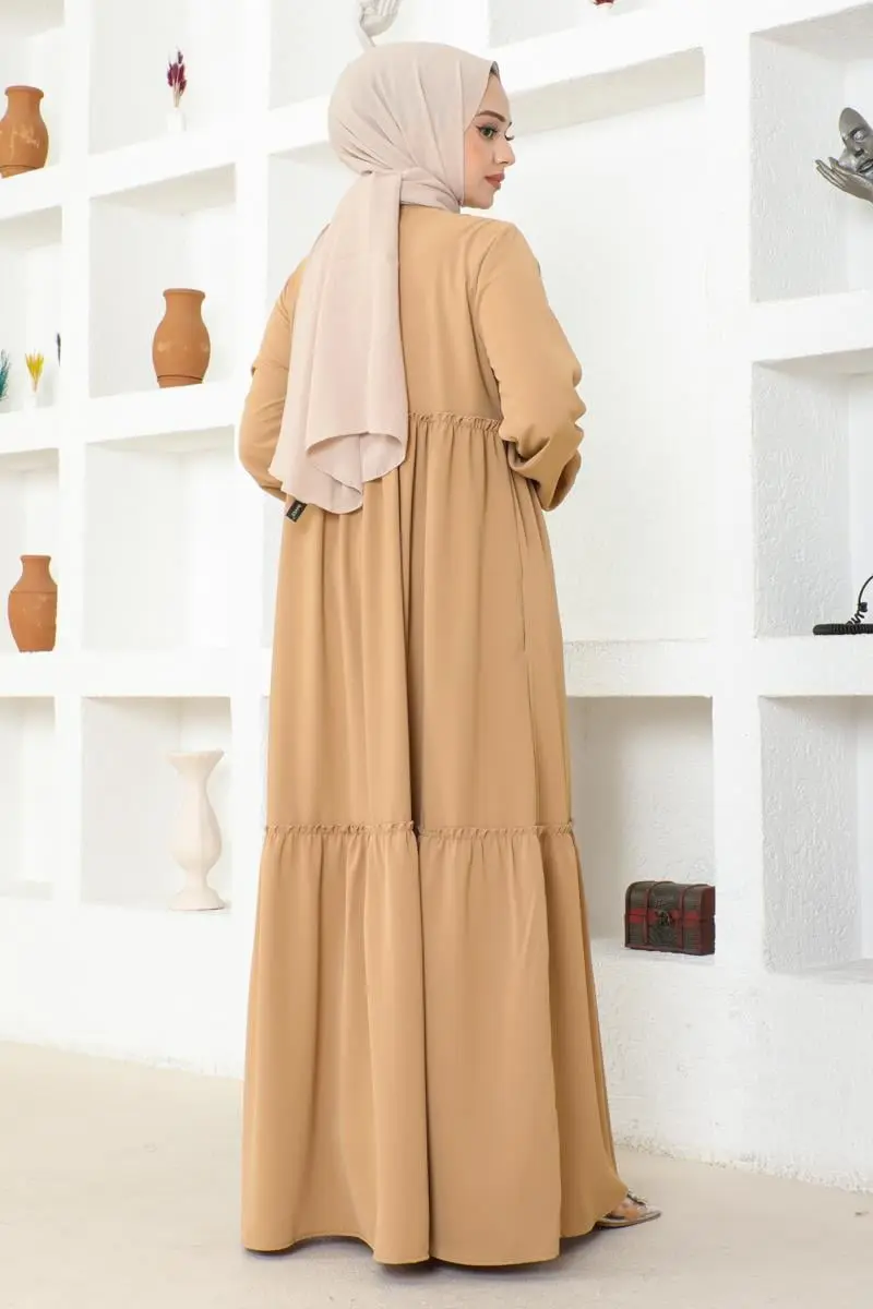 Jessica Crepe Abaya With Frilly Skirt-detail