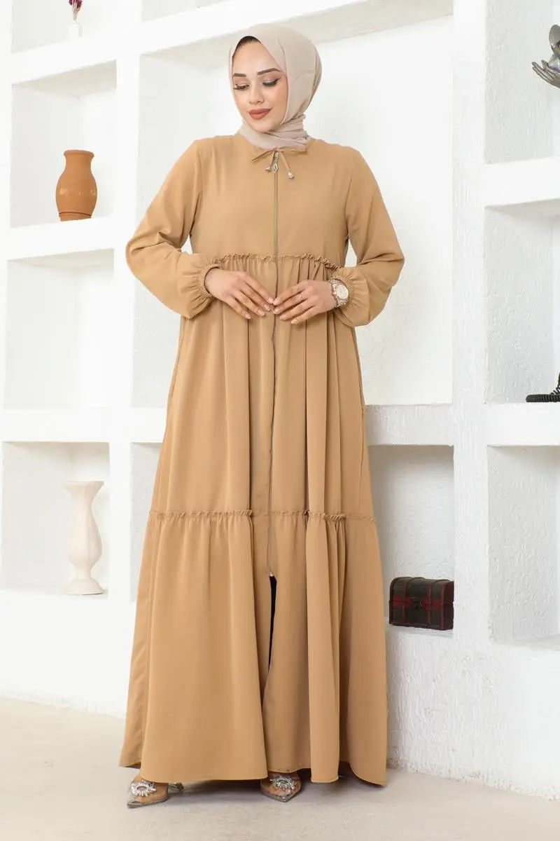 Jessica Crepe Abaya With Frilly Skirt-detail