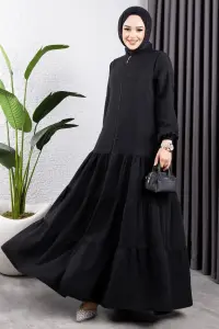 Jessica Crepe Abaya With Layered Skirt