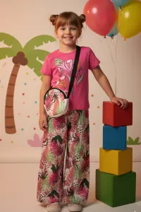 Kids' Patterned T-shirt, Comfort Trousers & Mini Backpack 3 Set