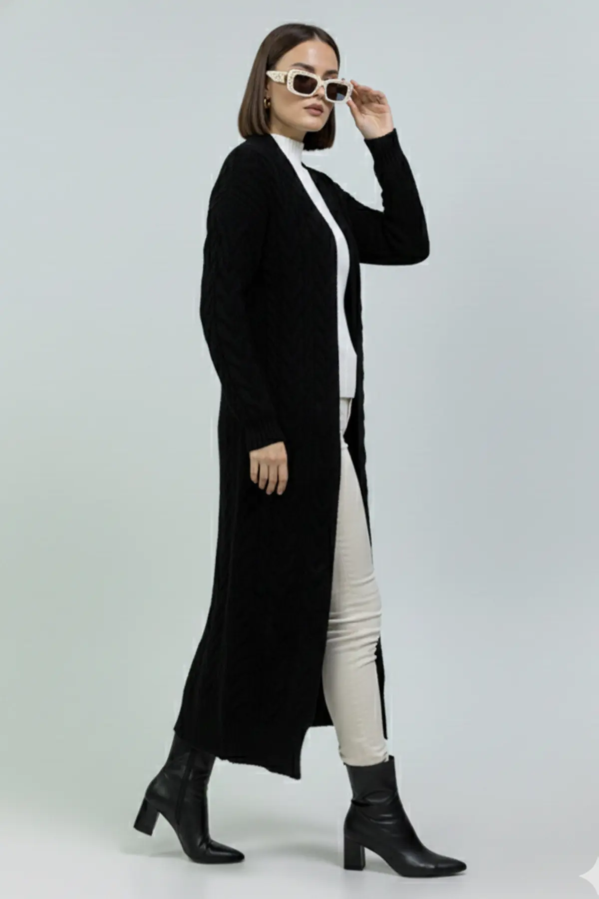 Knitted Patterned Knitwear Cardigan-detail