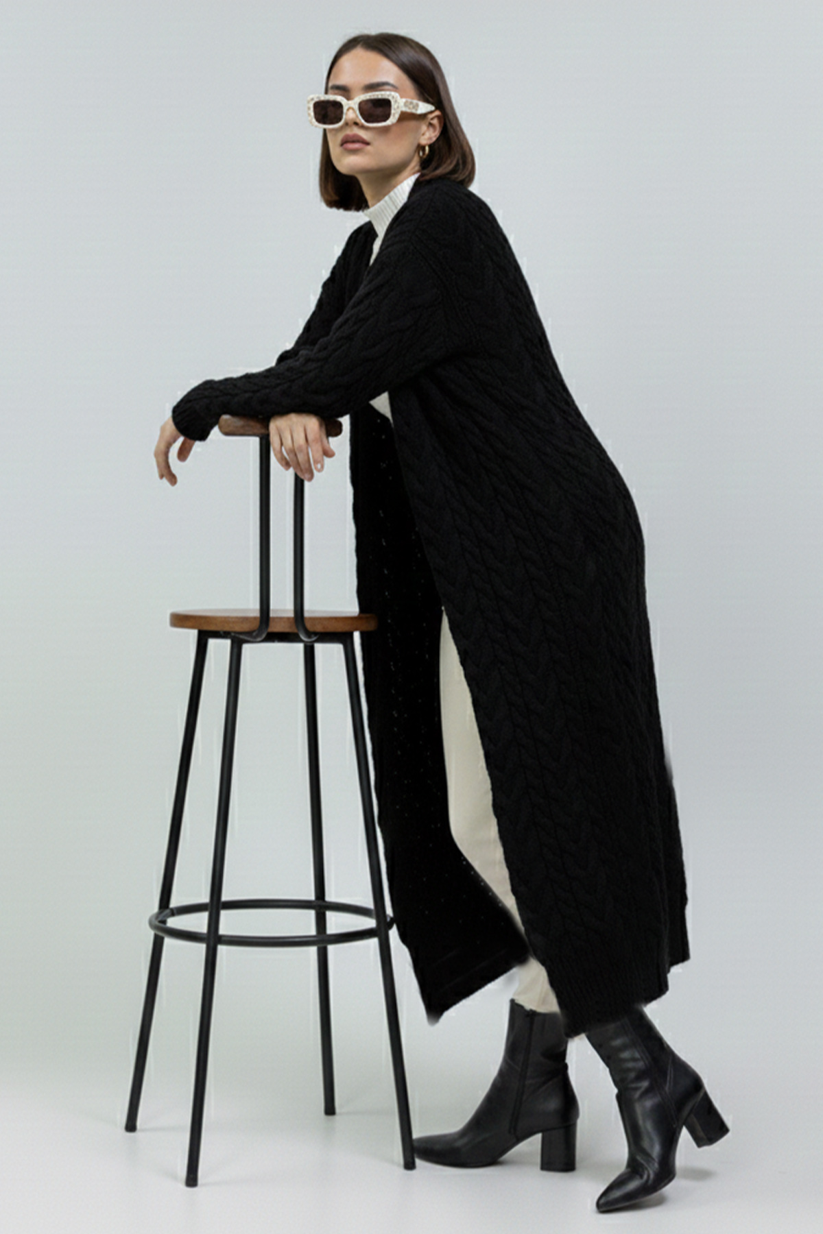 Knitted Patterned Knitwear Cardigan