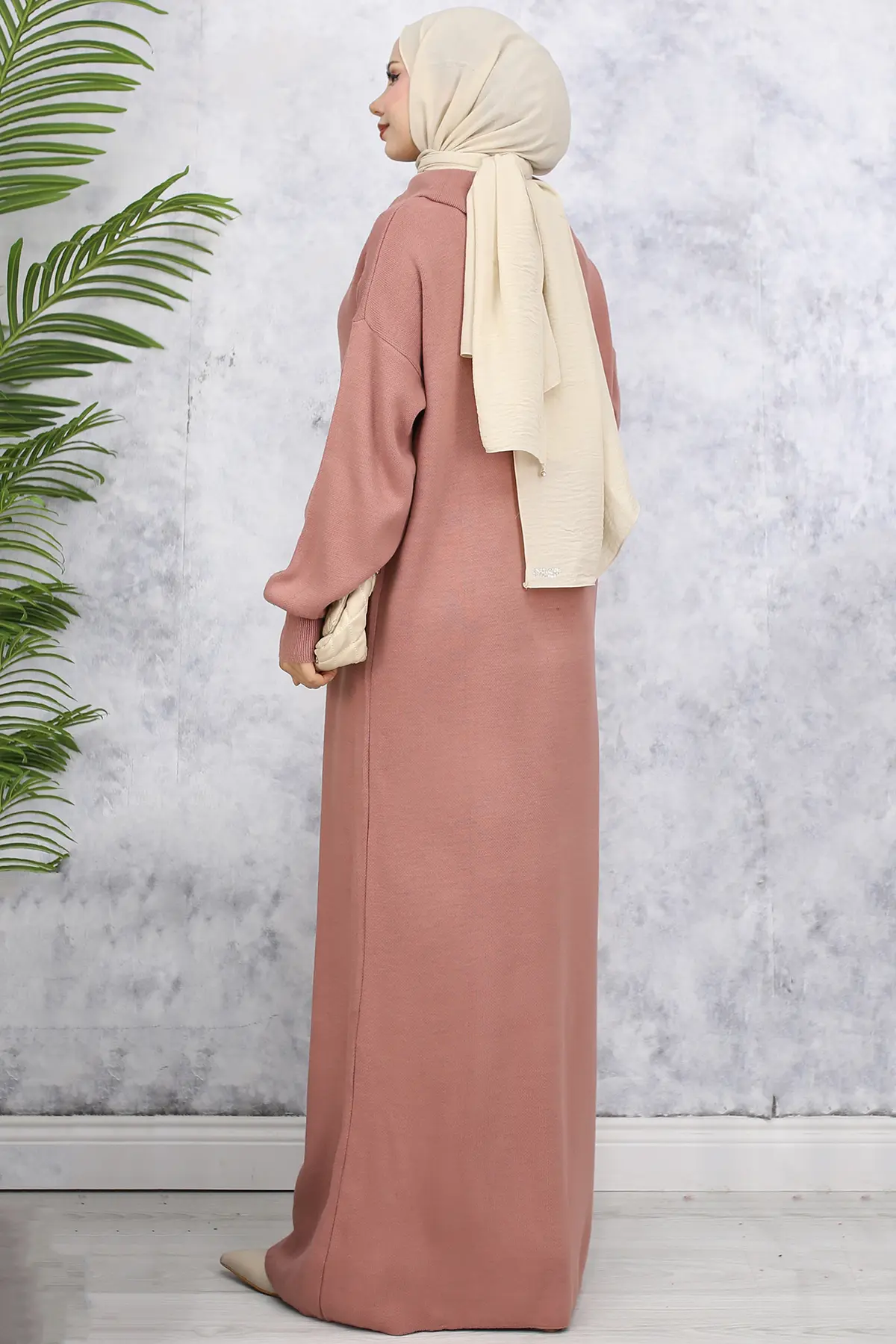 Knitwear Dress With Zipped Collar-detail