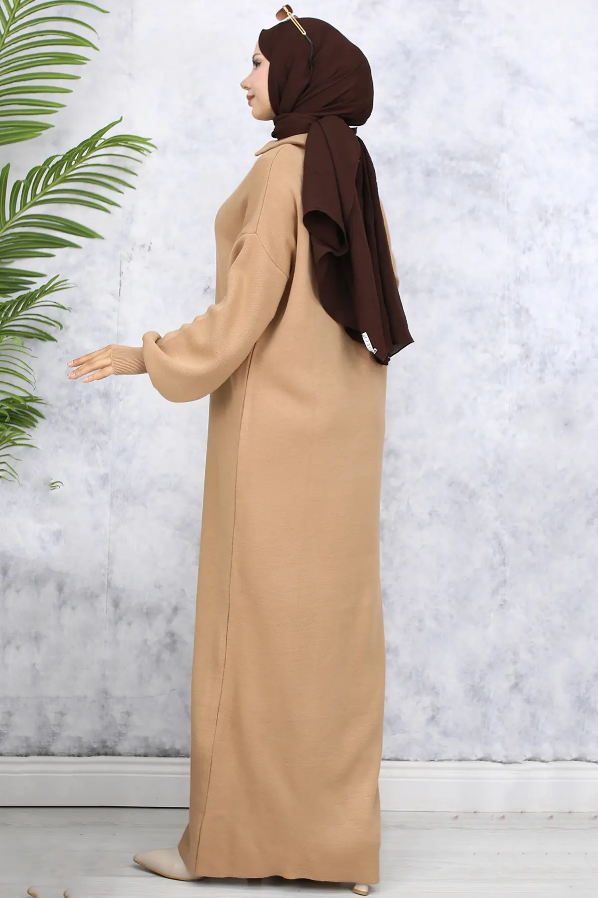 Knitwear Dress With Zipped Collar-detail