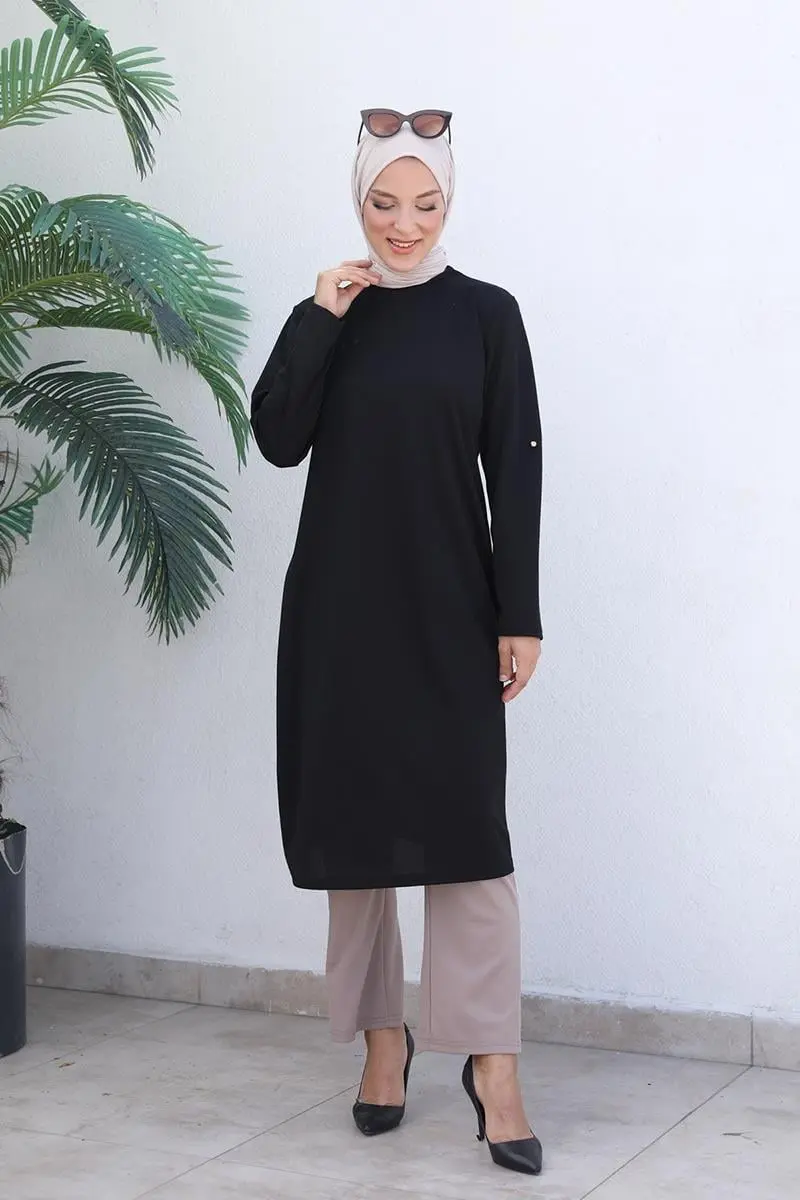 Knot Detailed Hijab Suit-detail