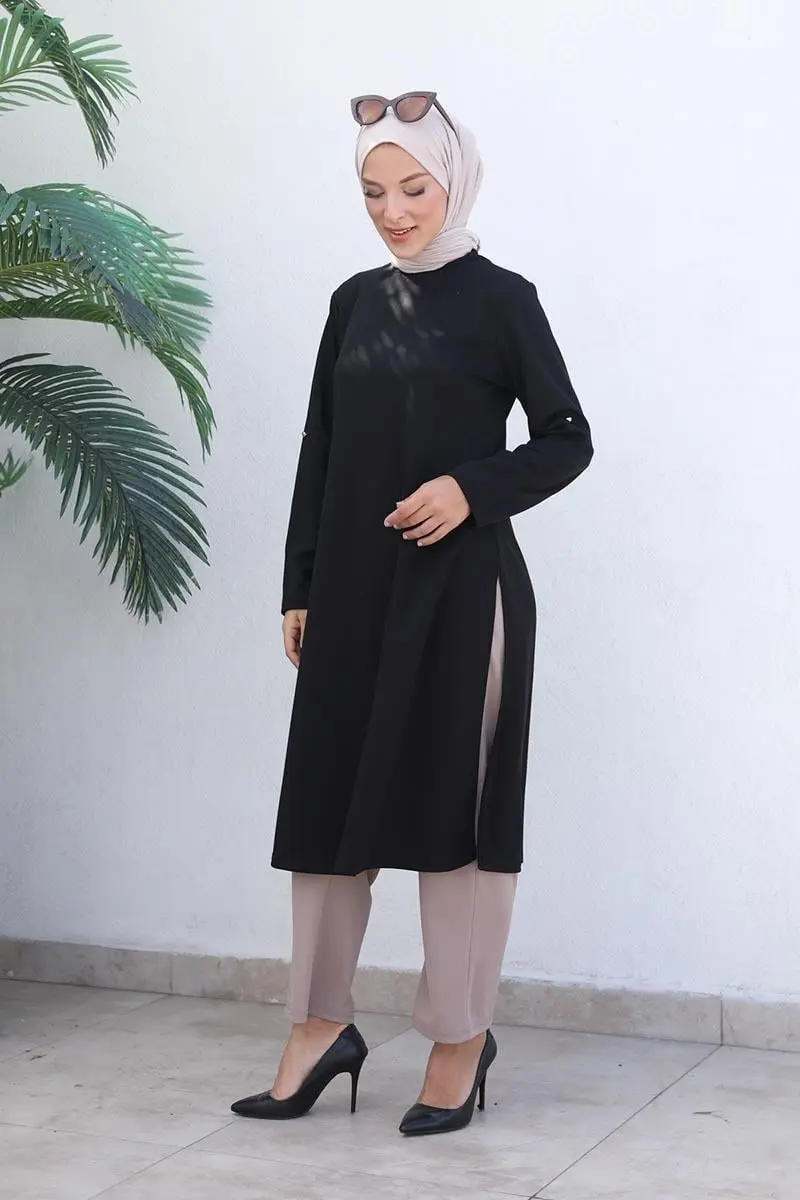 Knot Detailed Hijab Suit-detail