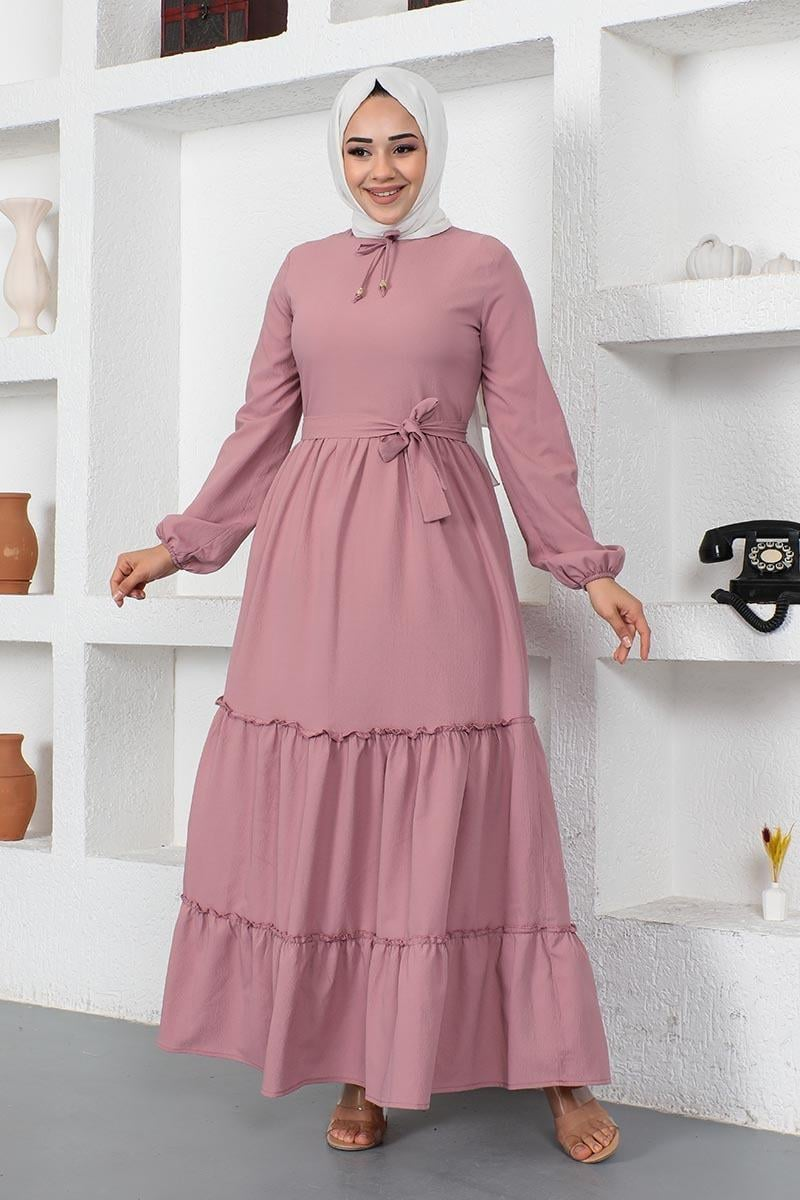 Lace Collar Placket Dress
