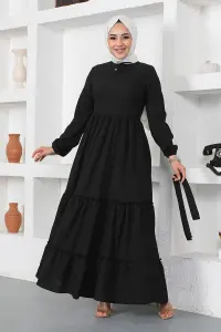 Lace Collar Placket Dress