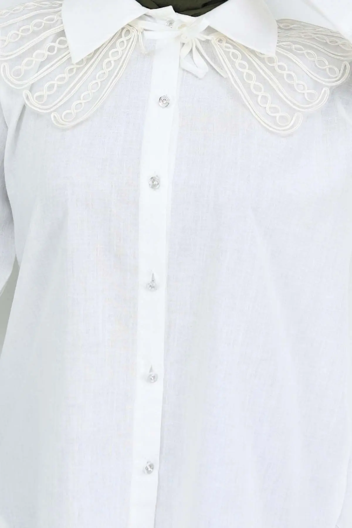 Lace Detailed Baby Collar Shirt-detail