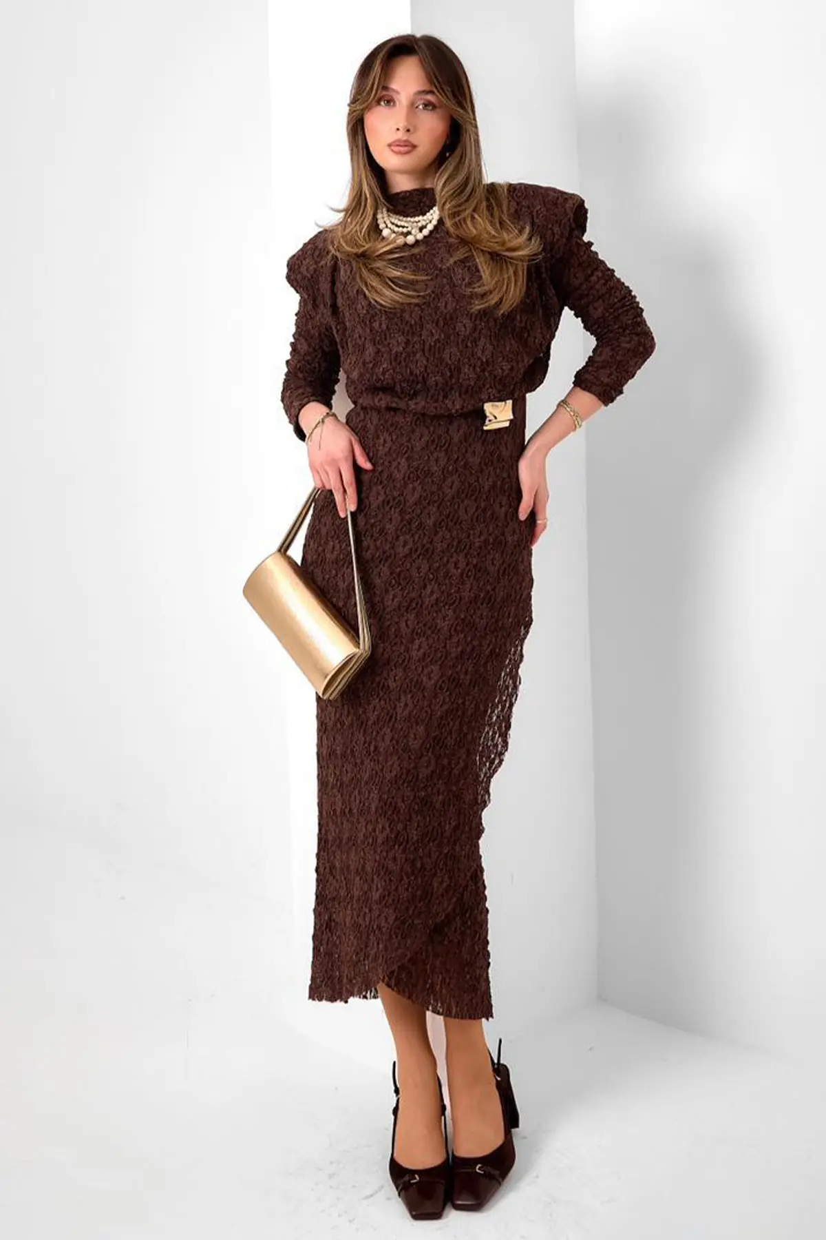 Lace Dress With Buckle Detail-detail