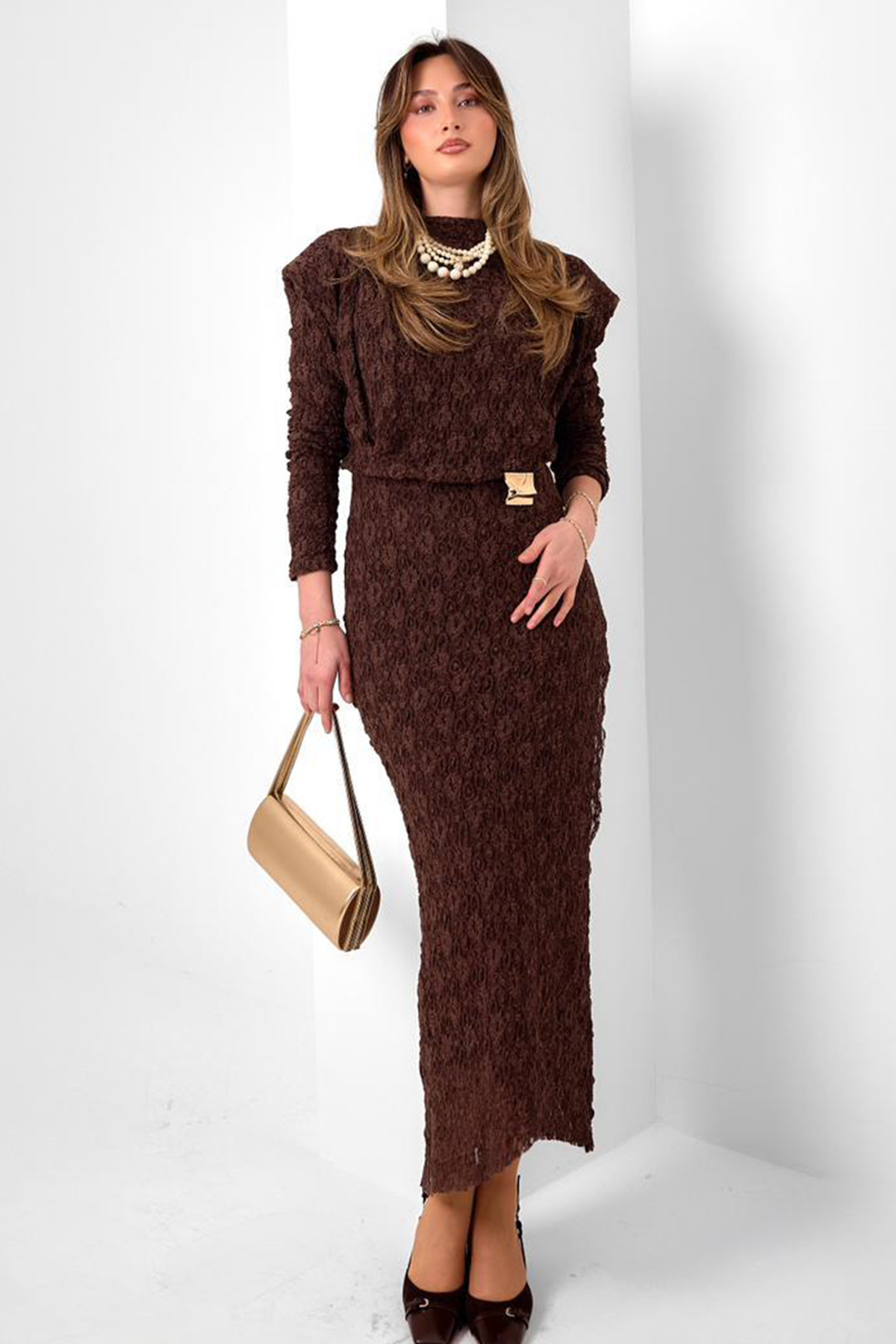 Lace Dress With Buckle Detail