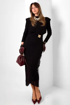 Lace Dress With Buckle Detail