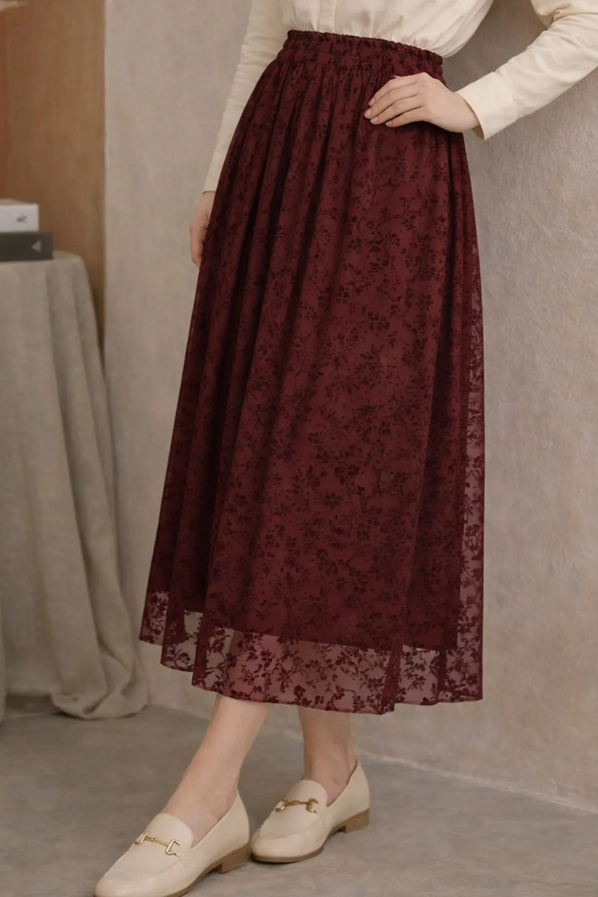 Lace Flock Skirt-detail