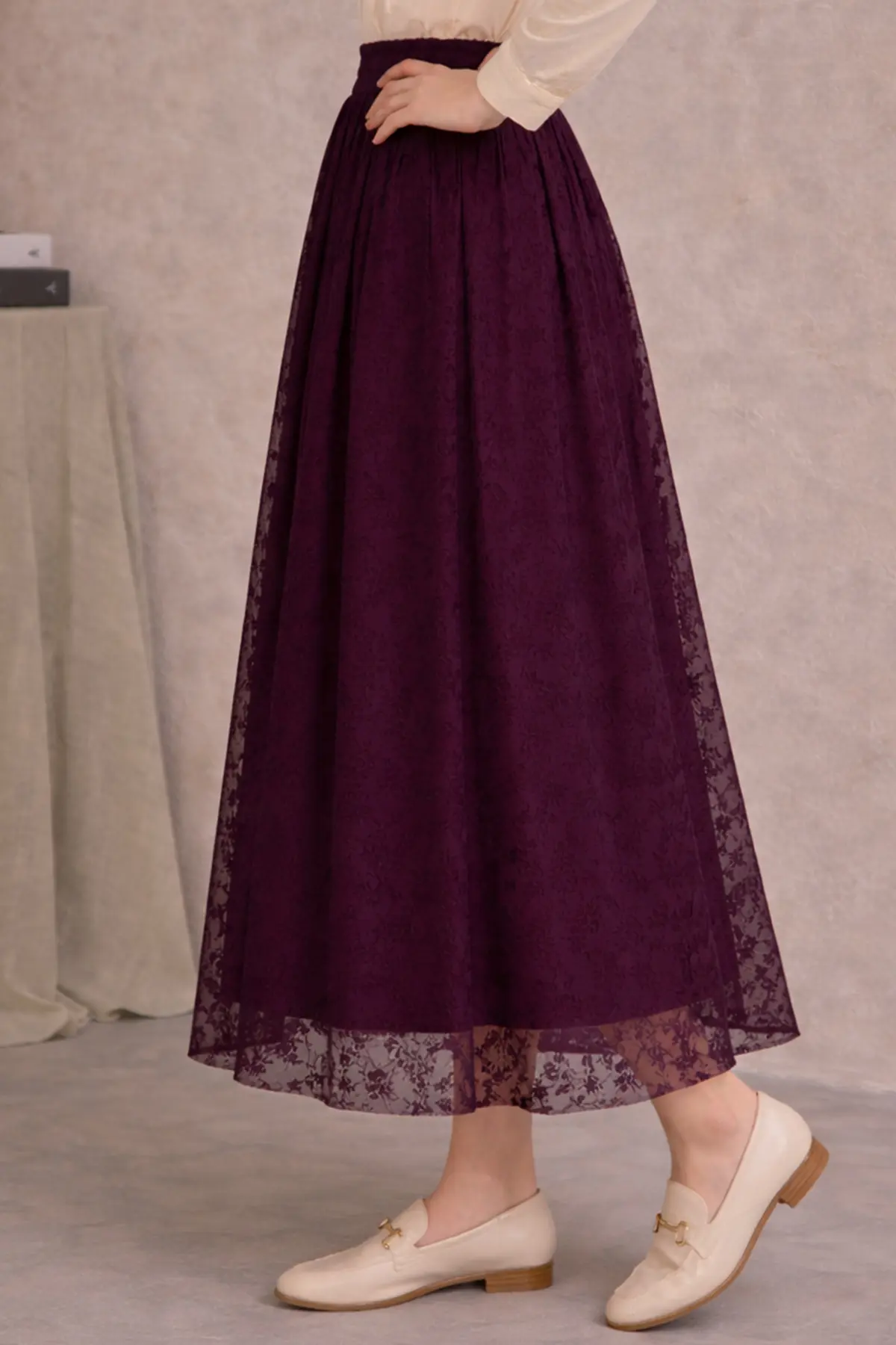 Lace Flock Skirt-detail