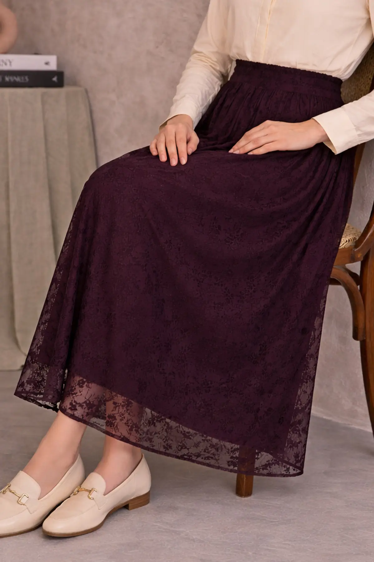 Lace Flock Skirt-detail