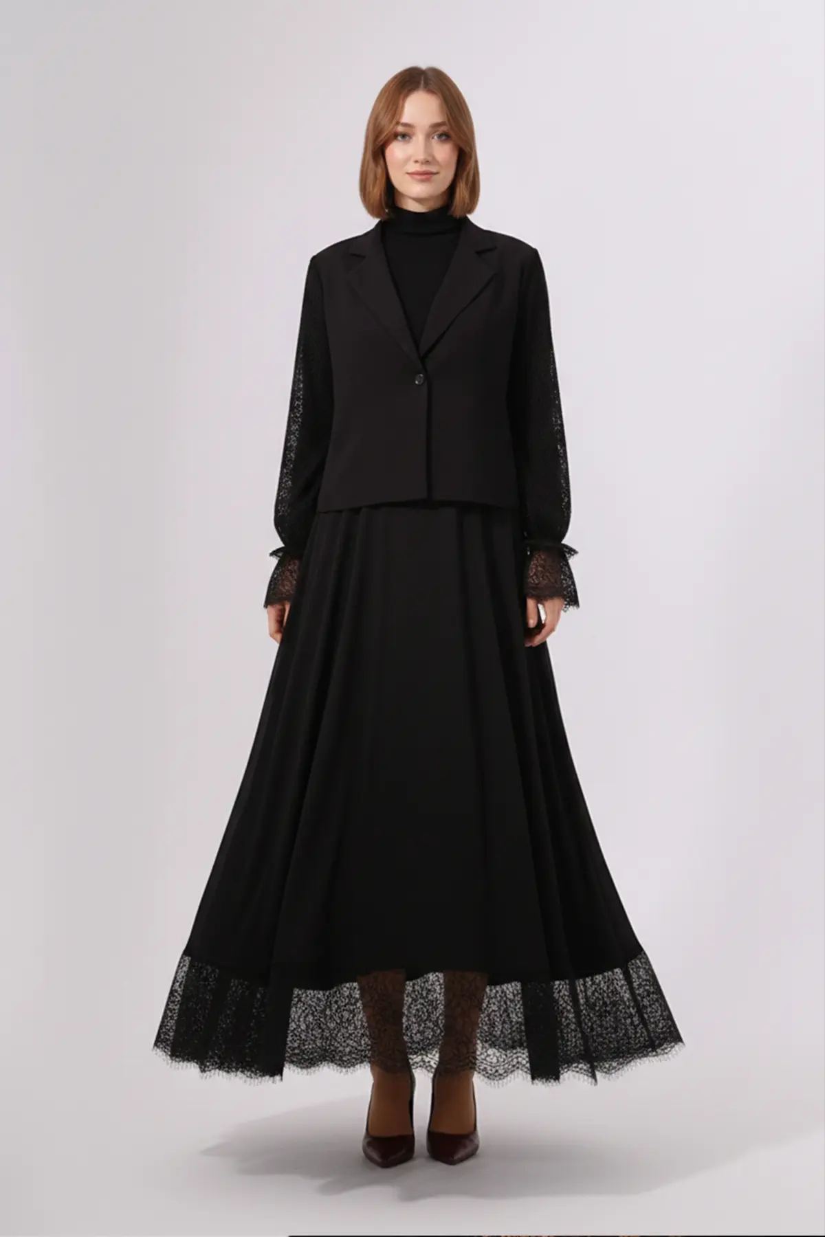 Lace Hijab Two-piece Set-detail