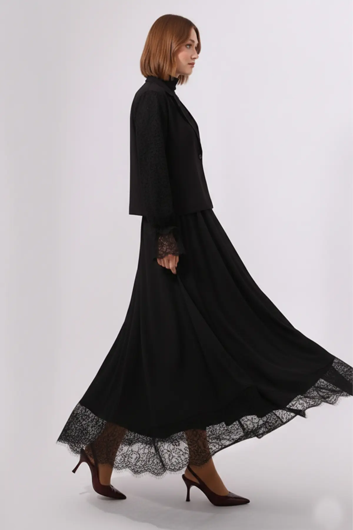 Lace Hijab Two-piece Set-detail