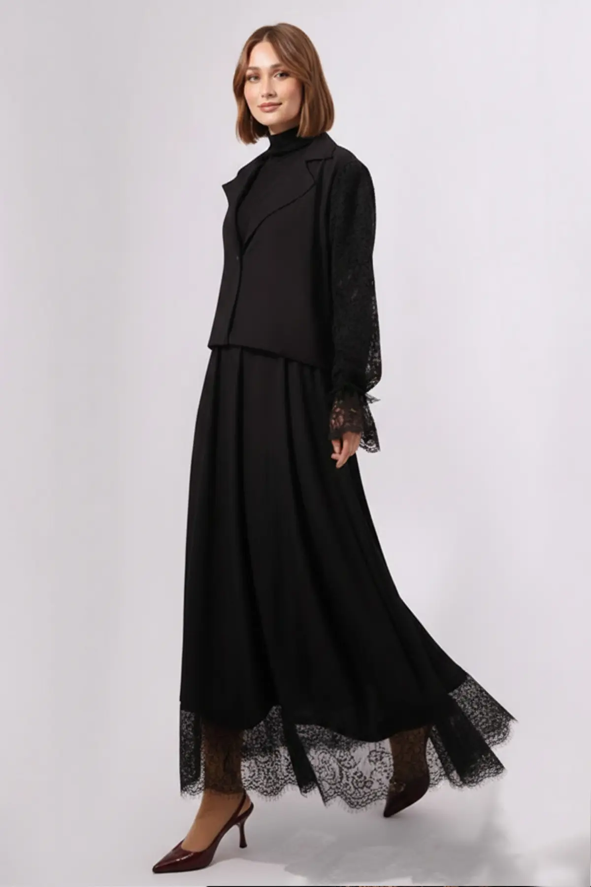 Lace Hijab Two-piece Set