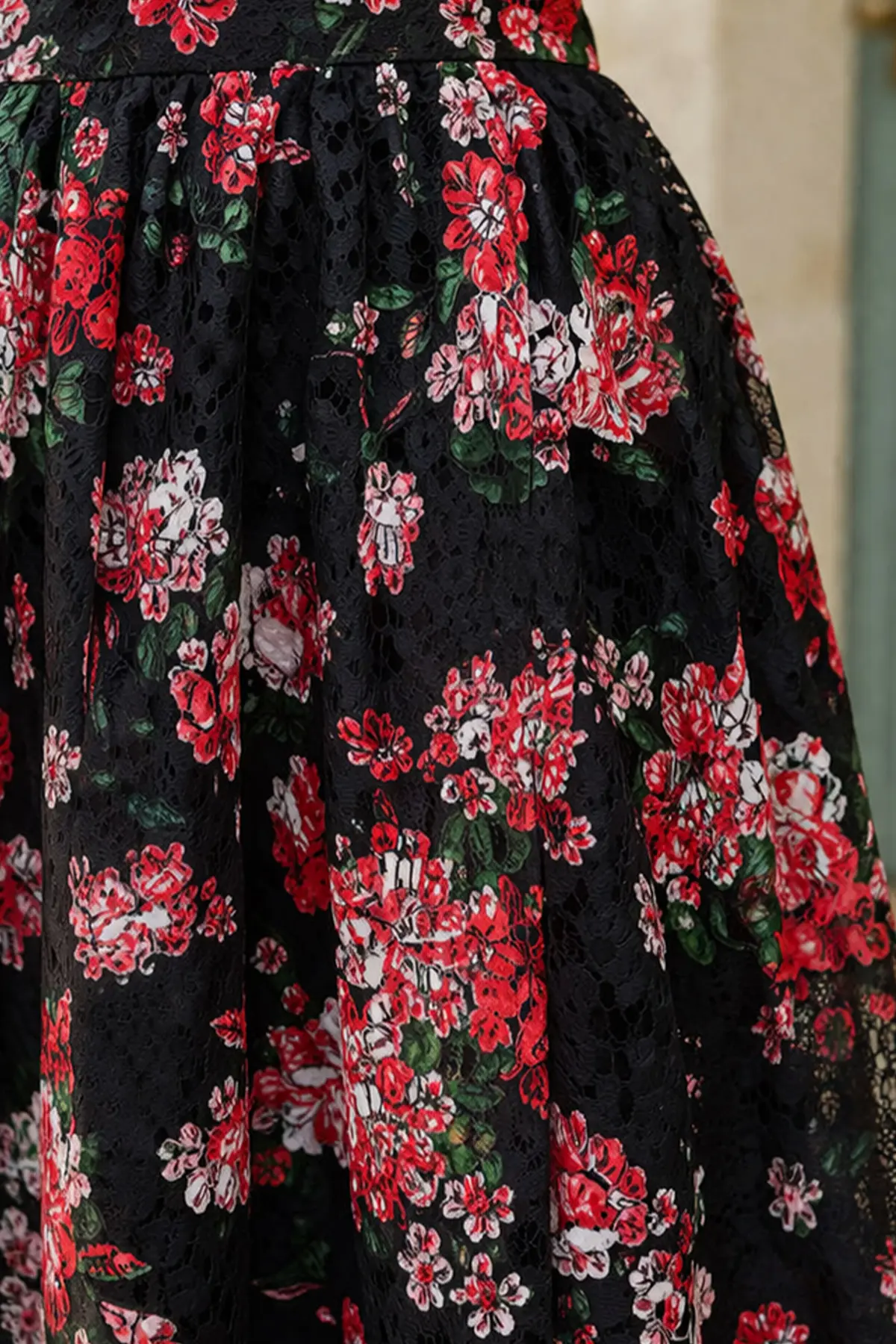 Lace Printed Skirt-detail