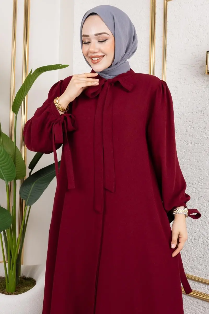 Laced Cuff Dress Abaya-detail