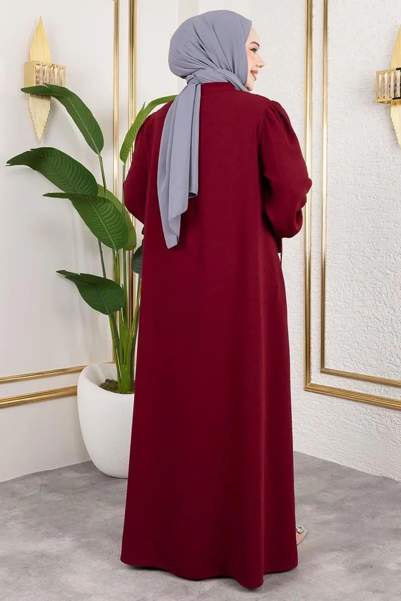 Laced Cuff Dress Abaya-detail