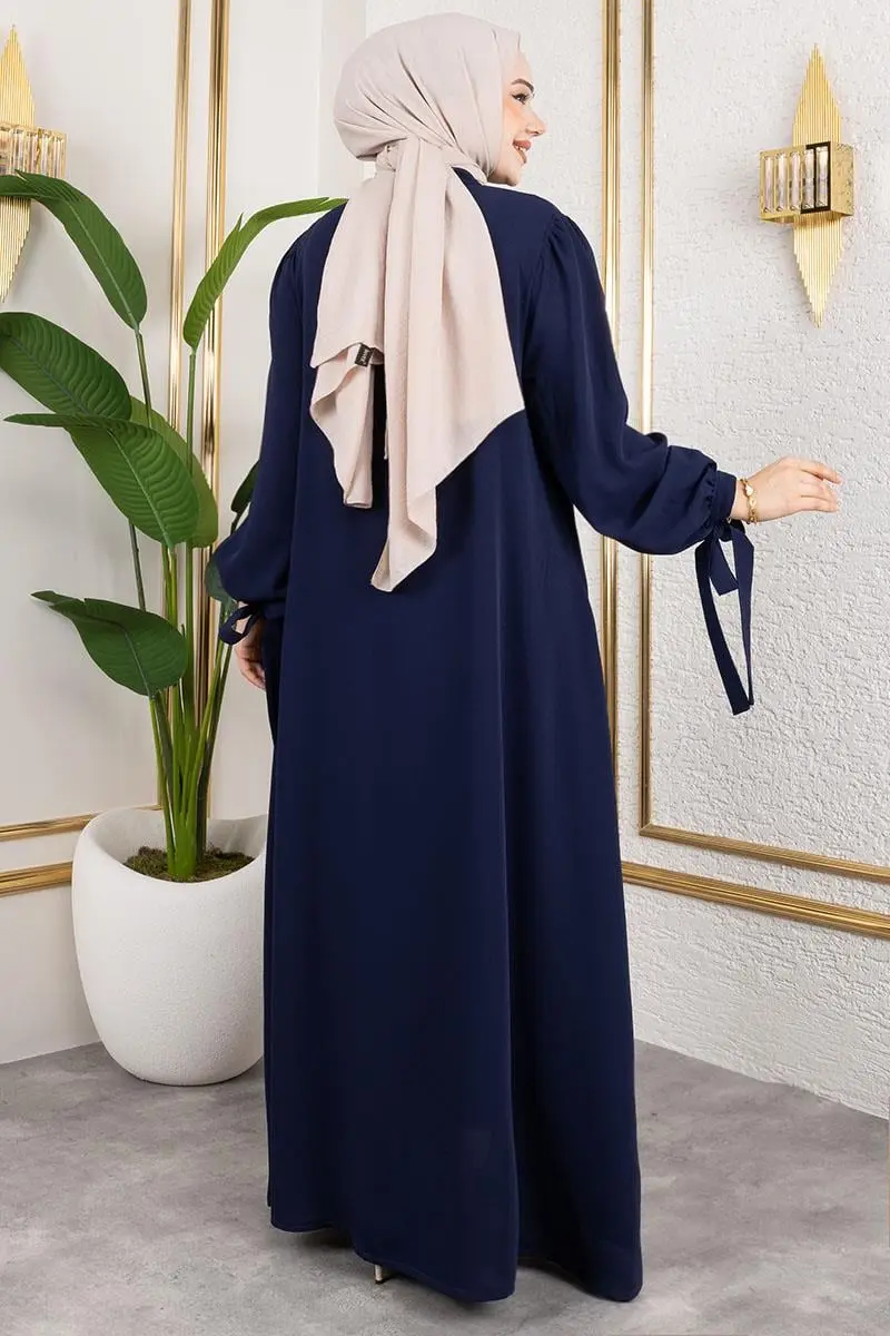 Laced Cuff Dress Abaya-detail