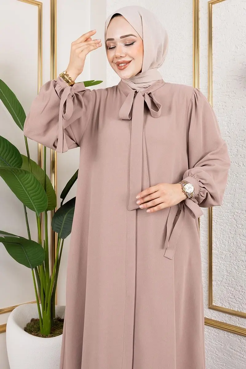 Laced Cuff Dress Abaya-detail