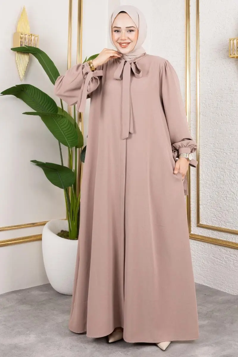 Laced Cuff Dress Abaya-detail