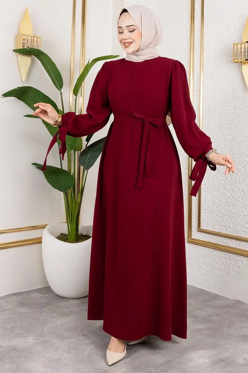 Laced Cuff Hijab Dress-detail