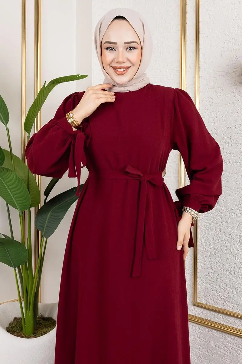 Laced Cuff Hijab Dress-detail