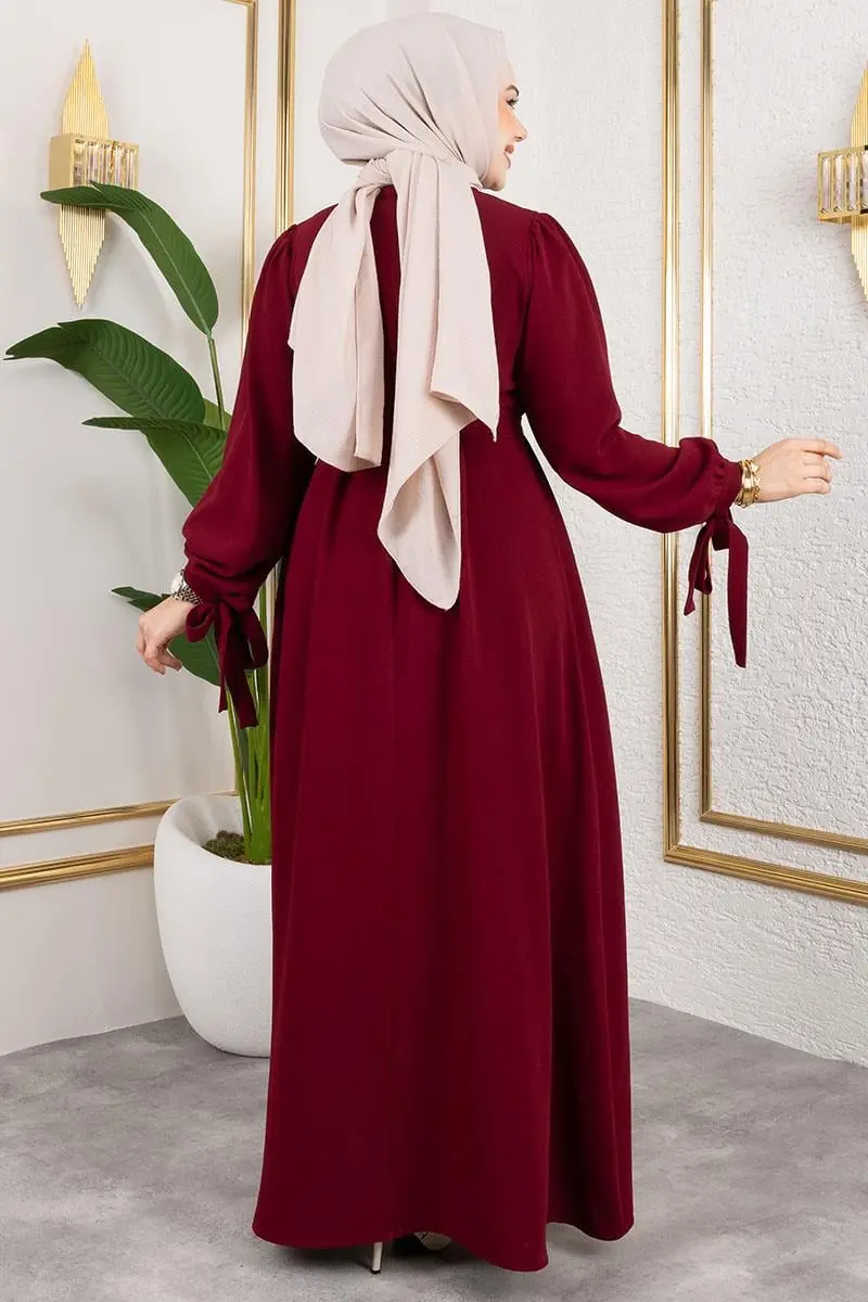 Laced Cuff Hijab Dress-detail