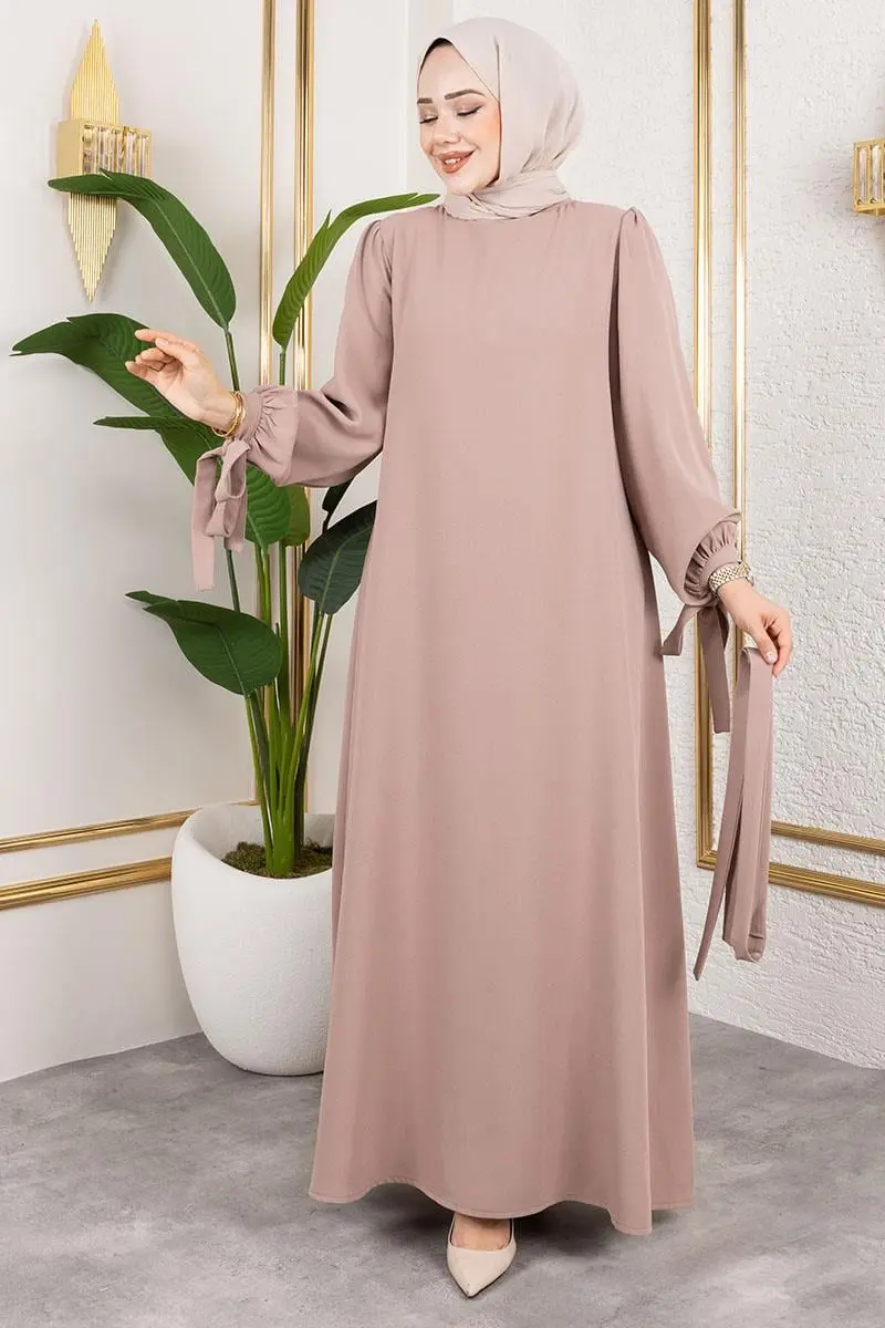 Laced Cuff Hijab Dress-detail