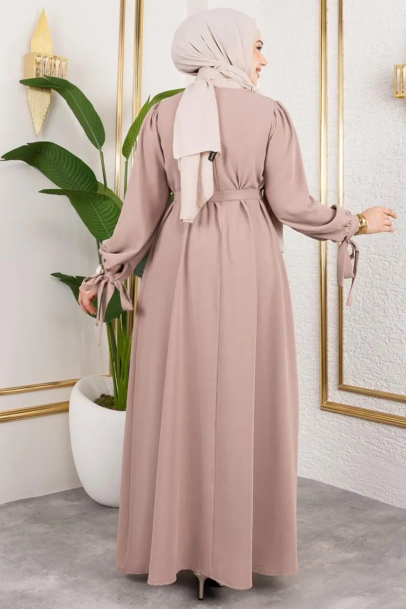 Laced Cuff Hijab Dress-detail