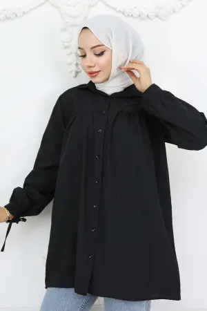 Laced Sleeve Hijab Shirt