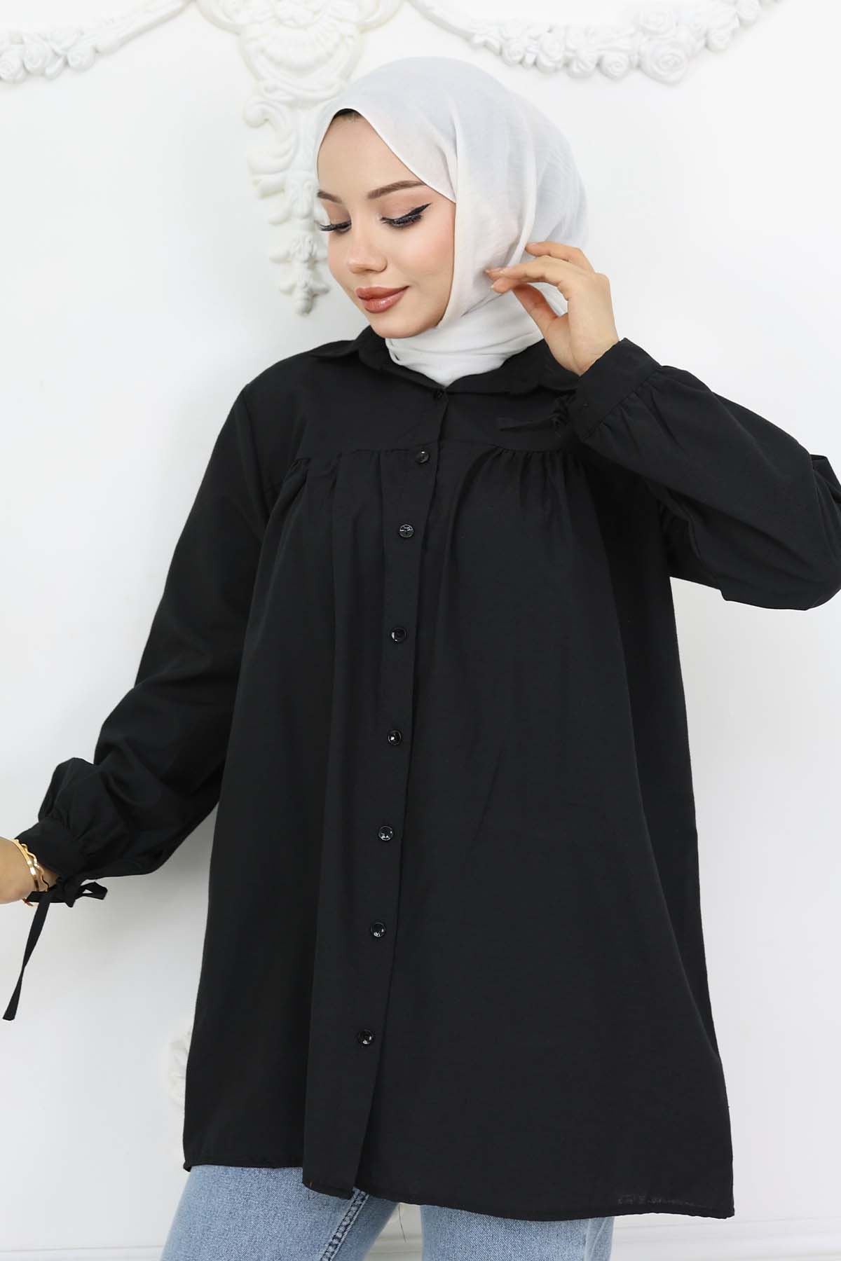 Laced Sleeve Hijab Shirt