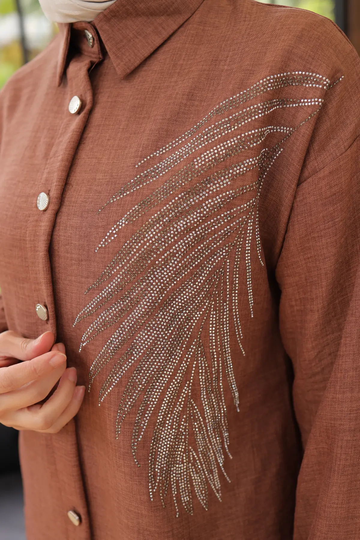 Leaf Stone Linen Suit-detail