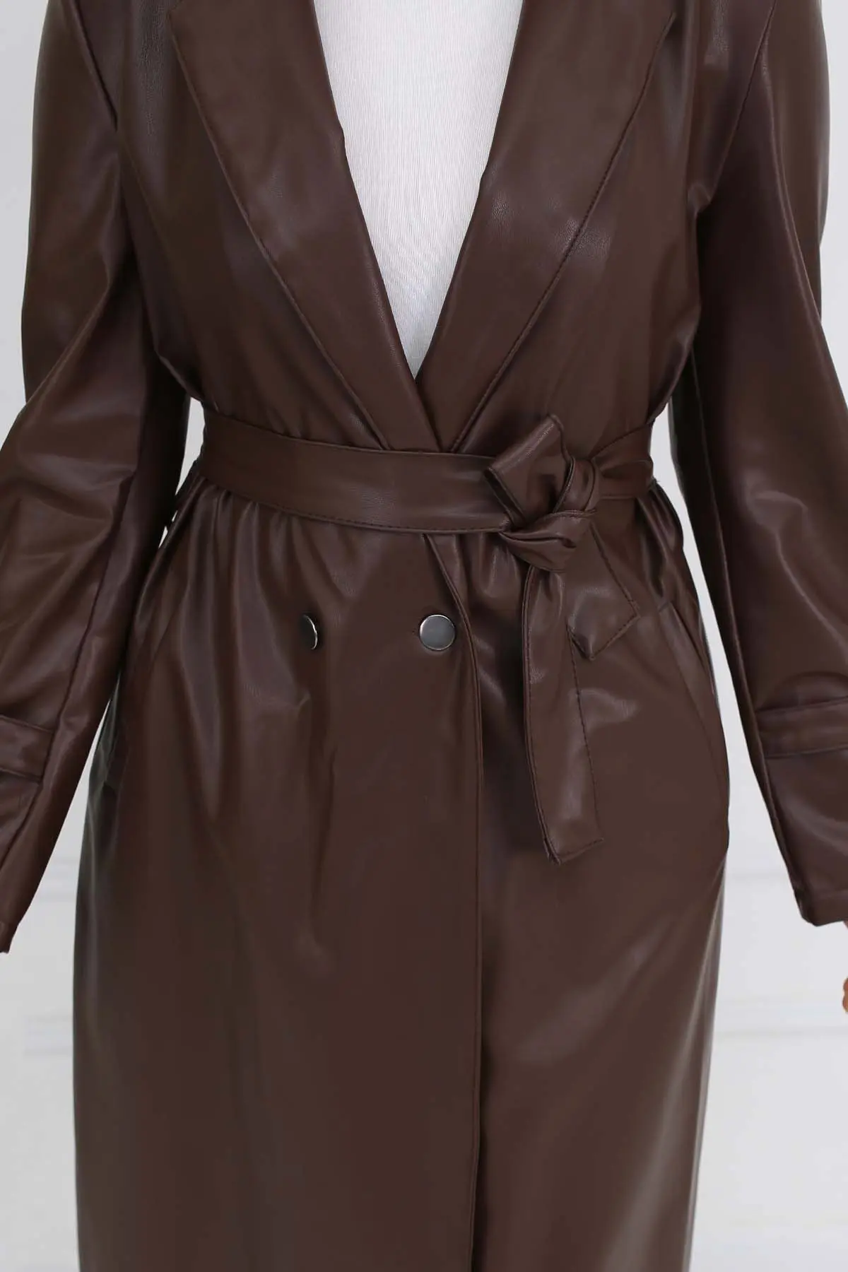 Leather Trench Coat-detail