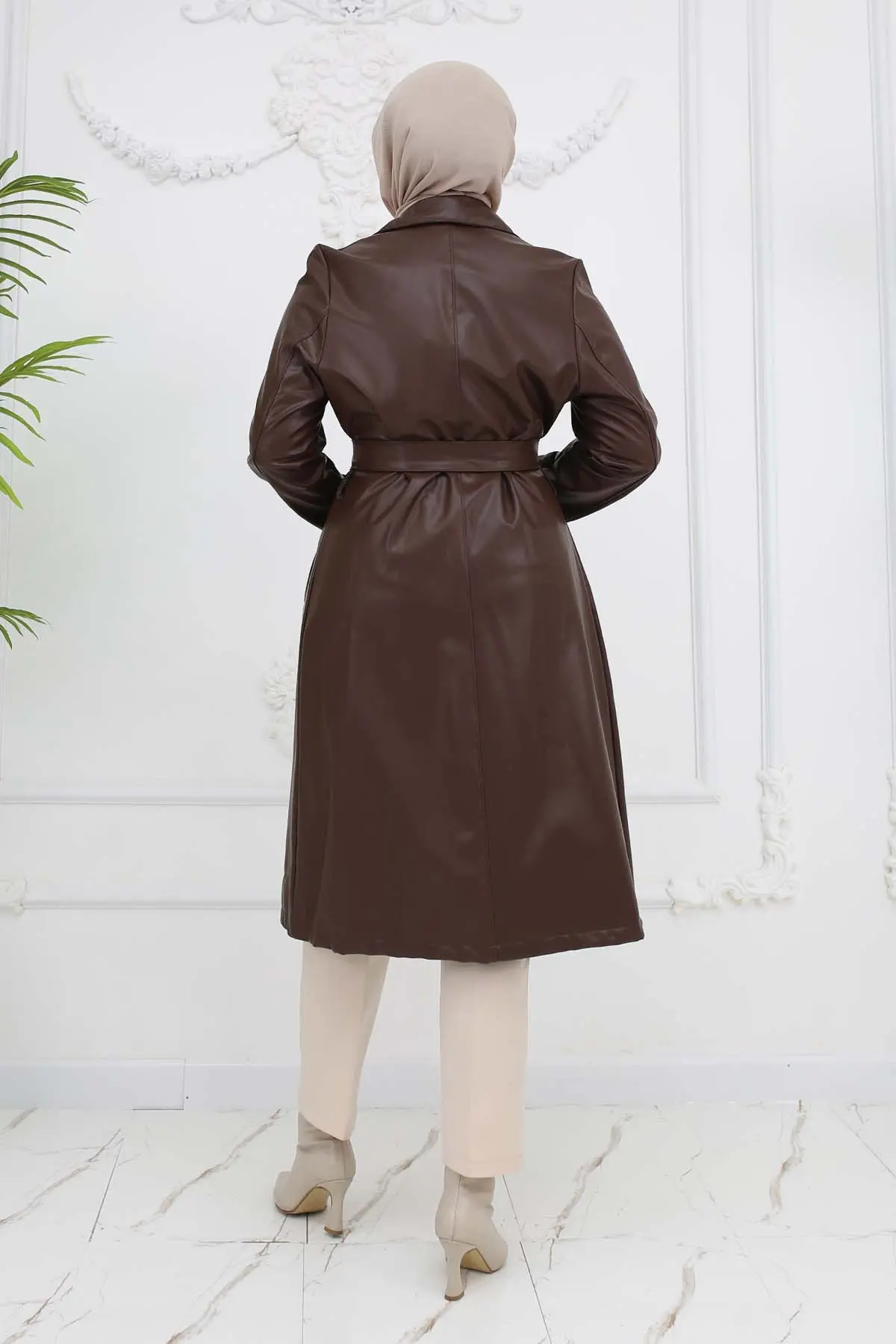 Leather Trench Coat-detail