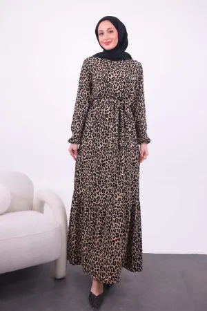 Leopard Patterned Hijab Dress