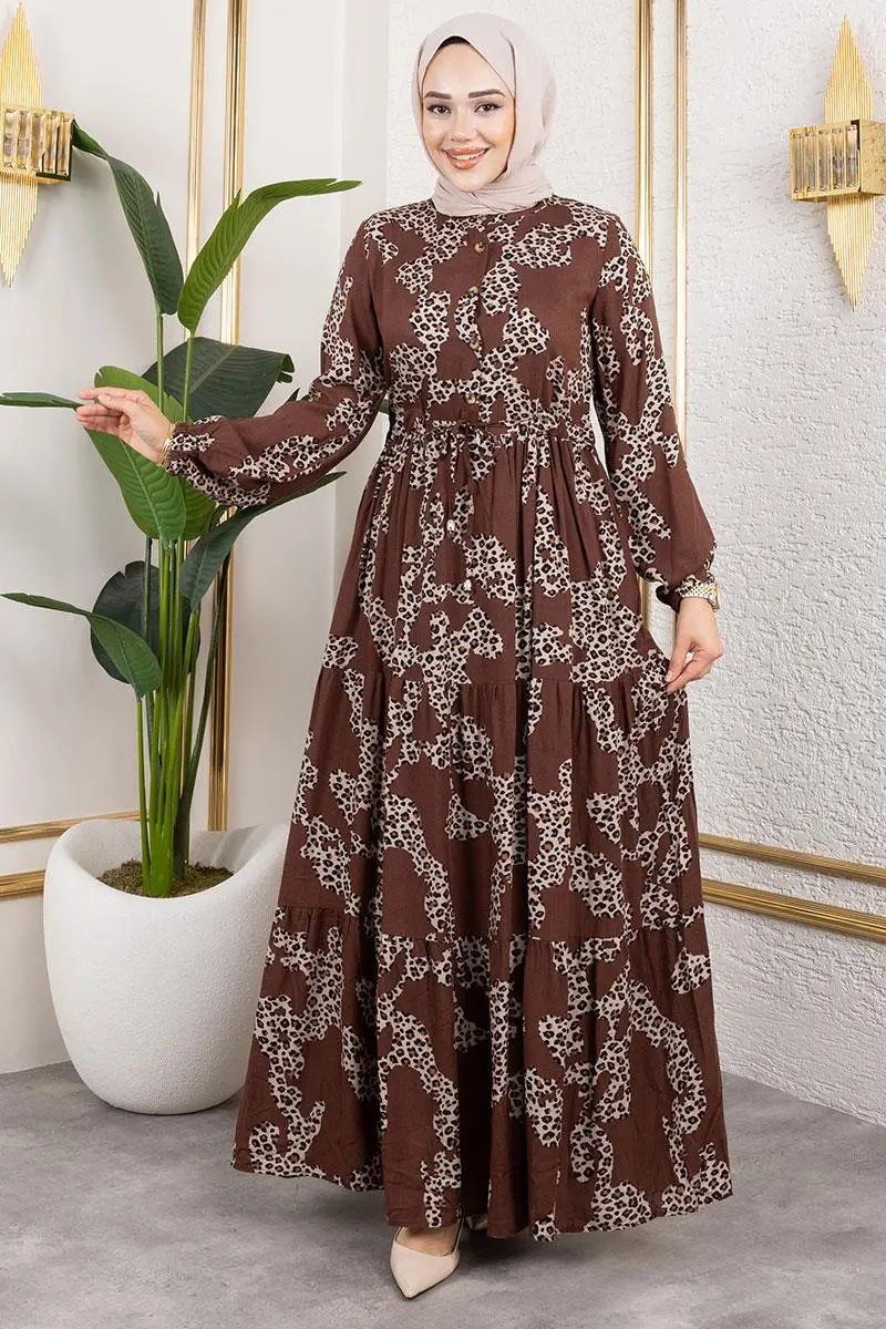 Leopard Print Viscose Dress-detail