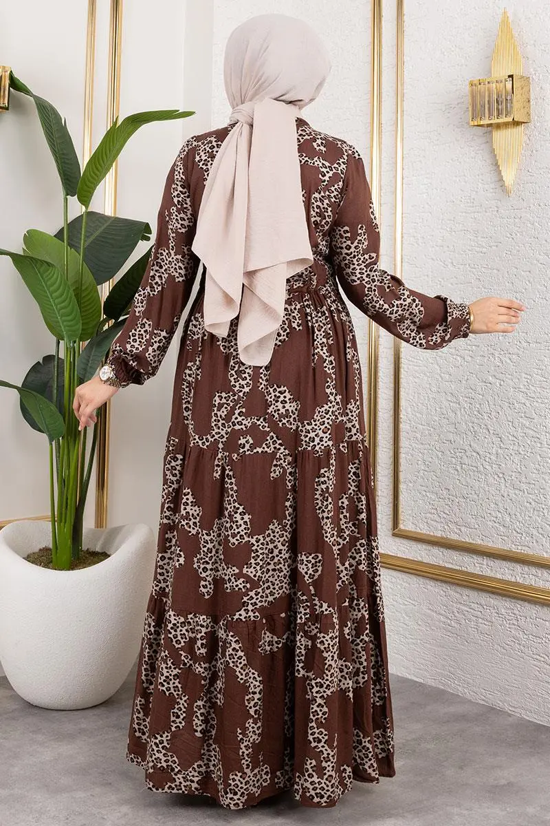 Leopard Print Viscose Dress-detail